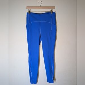 Blue Lululemon High Rise Leggings With Inside Tie